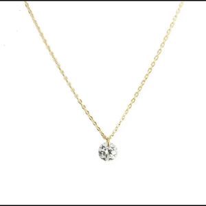 Minimalist Small Stone Necklace 925 Sterling Silver Necklace